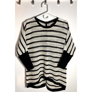 Button Back Stripe Sweater